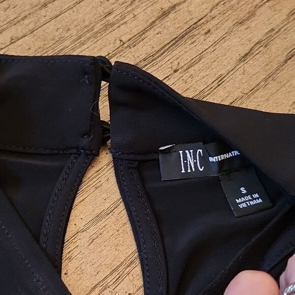 Black long sleeve mesh sexy top size S INC New only tried on never worn - Picture 4 of 8